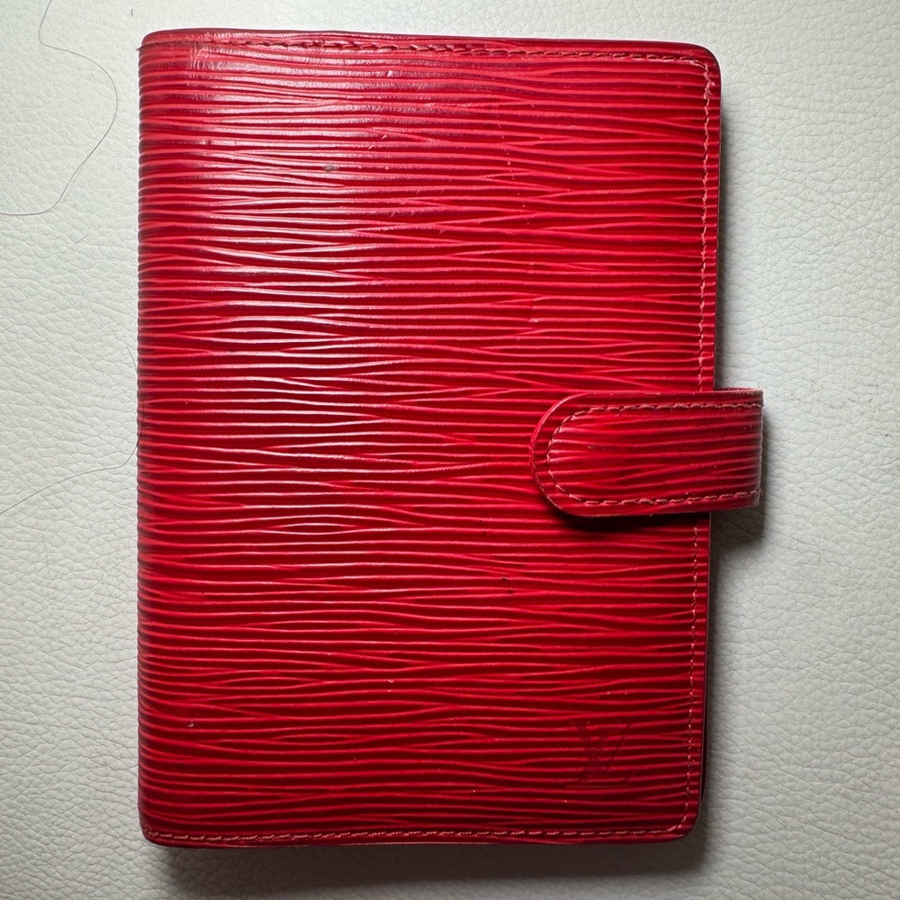 Louis Vuitton Red Epi Leather Agenda/Wallet COA Included!